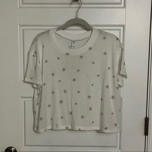 LAST CHANCE NWT Alternative Cropped White Star T-Shirt | S